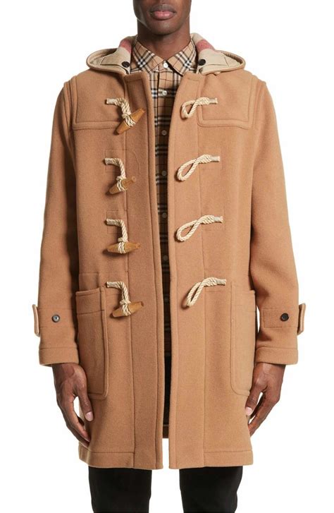 wool blend pea coat burberry|burberry men's duffle coat.